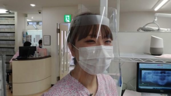 フェイスガードで感染防止! 周智郡森町