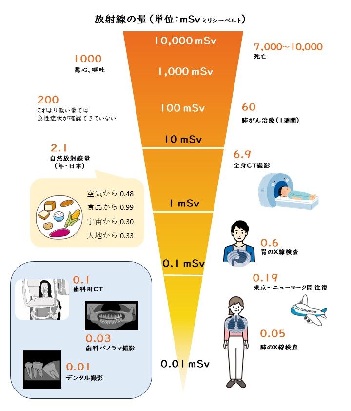 放射線の線量の比較